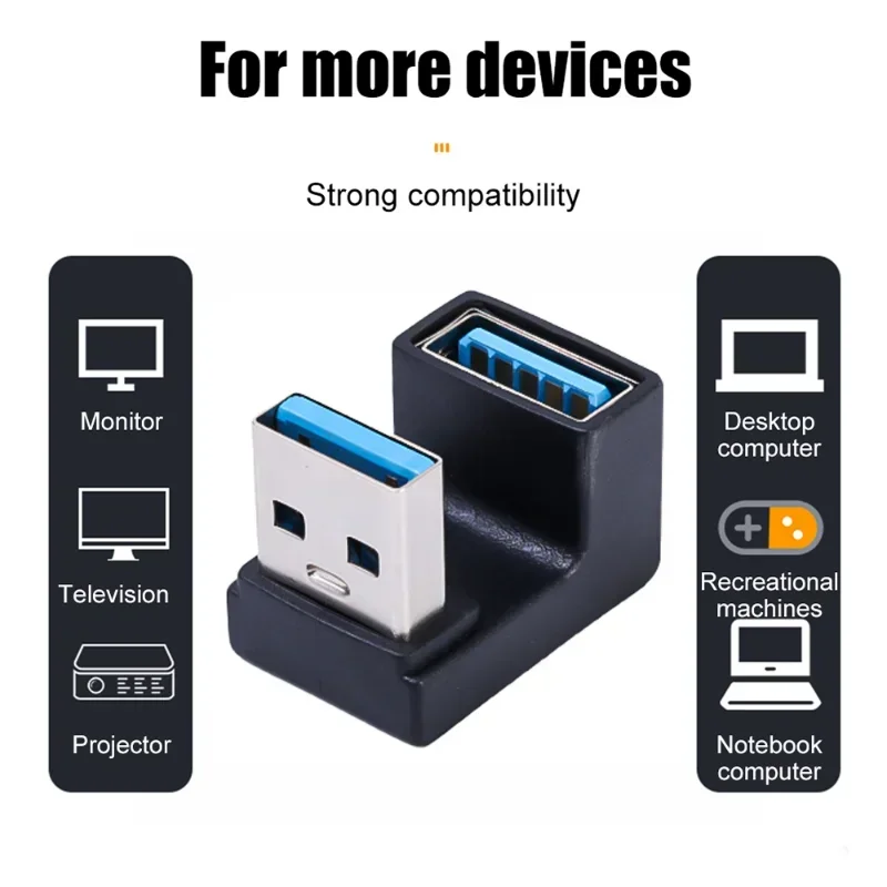 USB To Type C Adapter U-Shape Right Angle for USB C To Type C Adapter Universal L-Shape USB A Male To USB A Female Converter