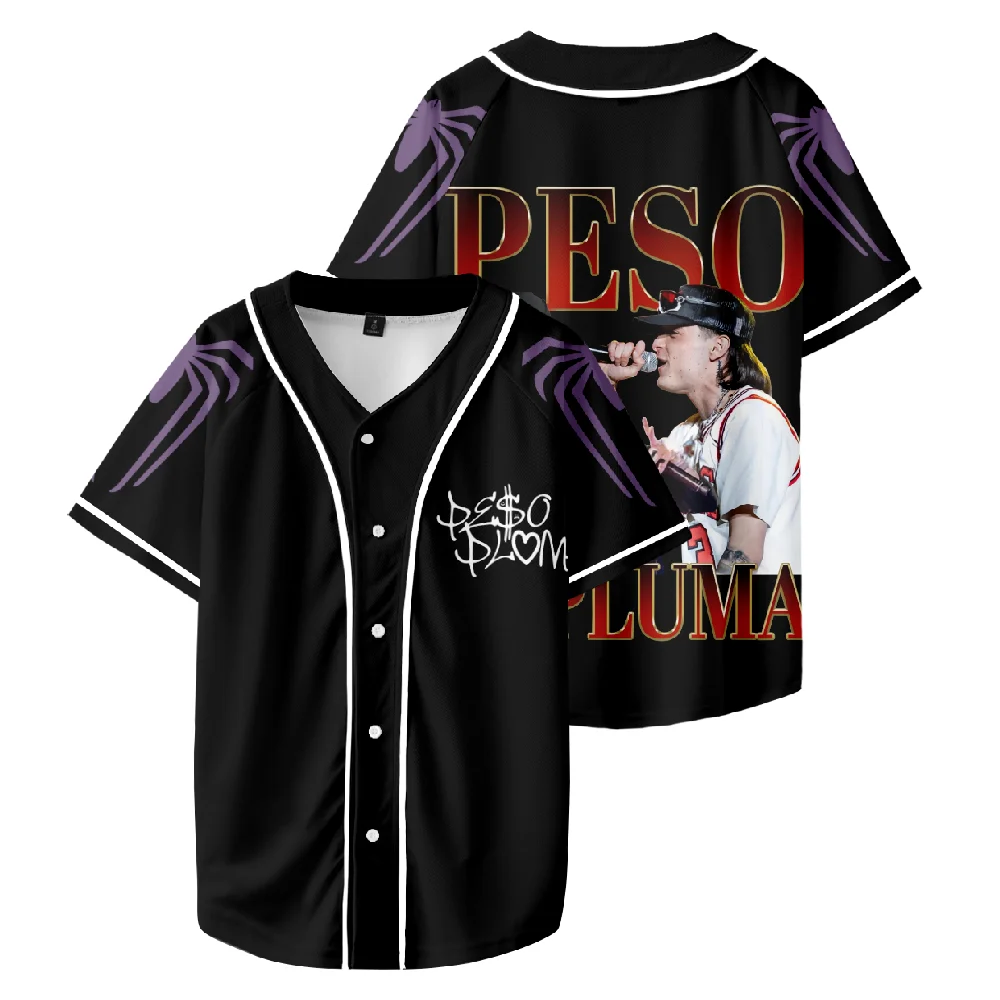 

Peso Pluma Tee Baseball Jersey Shirt 2023 World Tour Merch Softball Uniform Women Men Short Sleeve Top