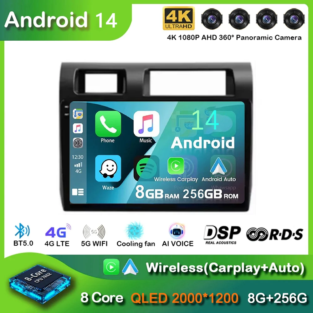 

9" Android 14 For Toyota Pickup Land Cruiser LC 70 79 Series 2007-2020 Autoradio Carplay Multimedia Player Car Radio GPS WIFI+4G