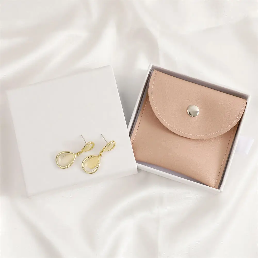 High-end PU Leather Jewelry Packaging Bags Flap Snap Necklace Ring Bracelet Earrings Gift Storage Jewelry Organizer Pouch Joyero
