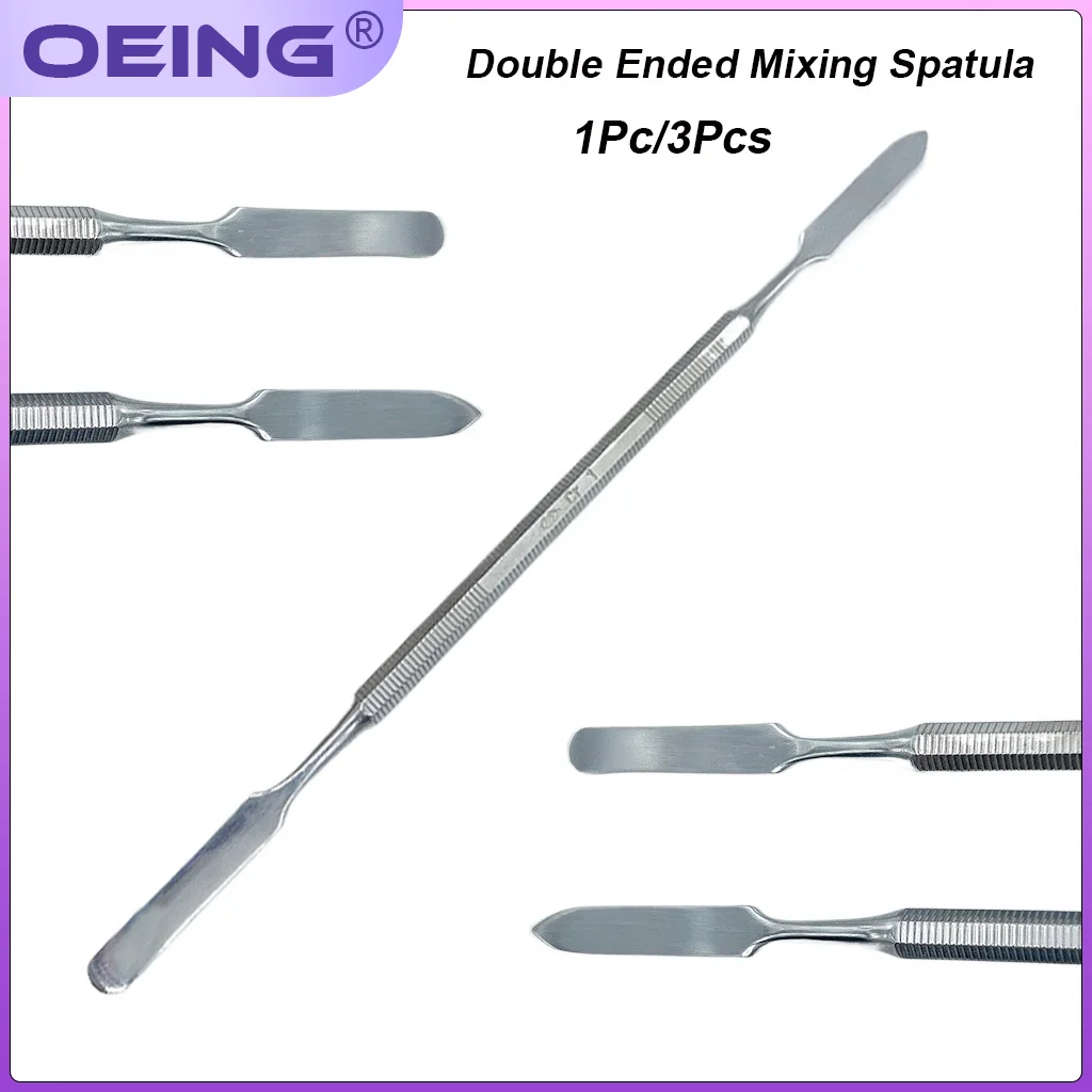 3pcs Stainless Steel Mixing Spatula  Cement Spatula Double Ended Dental Nail Art Makeup Mixing Stick Dental Mixing Knife Tools