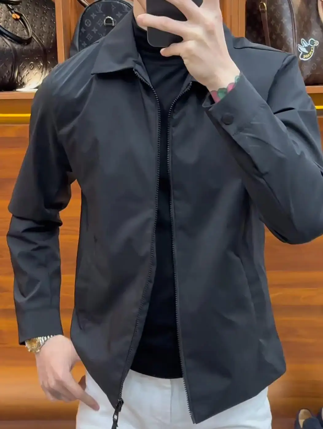 

Spring Autumn New Sle Men's Slim Fit Casual Collar Busin Jaet Faionable Versatile Trendy Outerwear for Youth