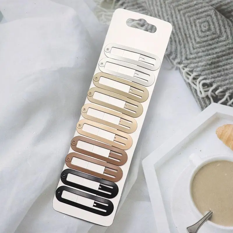 10 Stück matte Metall-Haarspangen in verschiedenen niedlichen Formen, neutrale Farbtöne für den täglichen Gebrauch, Haarschmuck für Frauen und Mädchen – Detail 9