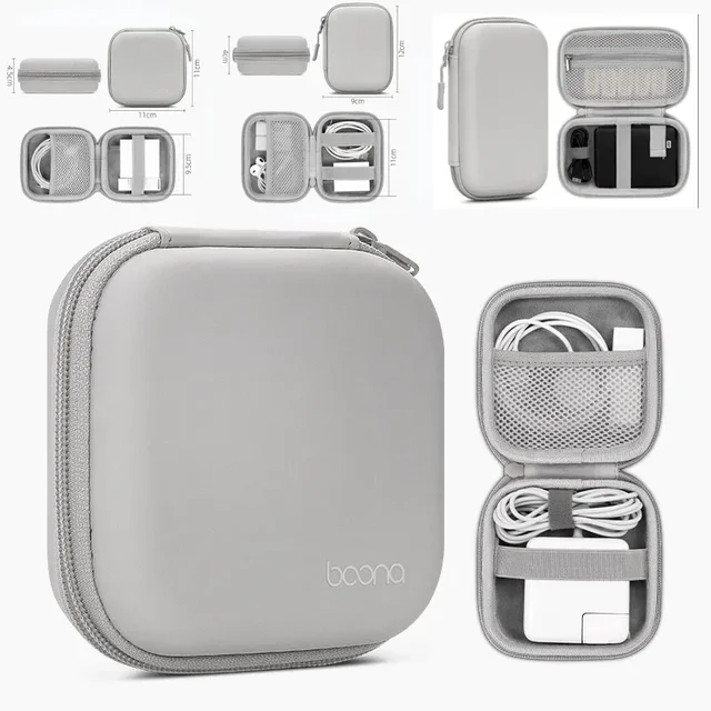 Przenośna mini twarda skorupa torba do przechowywania gadżetów cyfrowych sztuczna skóra etui na ładowarkę do słuchawek kabel do transmisji danych U Disk Organizer
