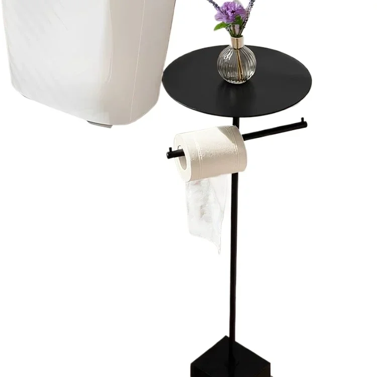 Toilet storage tissue rack High-end simple stainless steel non-punching tissue rack Bathroom marble towel rack