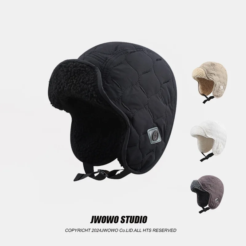 Pilot Lenin Hat Unisex - Reversible Sheepskin Ear Flap Cap, Winter Thickened Ski Cycling Warm Hat for Outdoor Sports