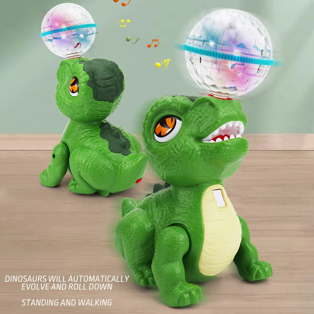 Electric Dinosaur Toy With Top Ball Insteresting Fall Resistant Puzzle Toy Ideal Gift For Boys Girls