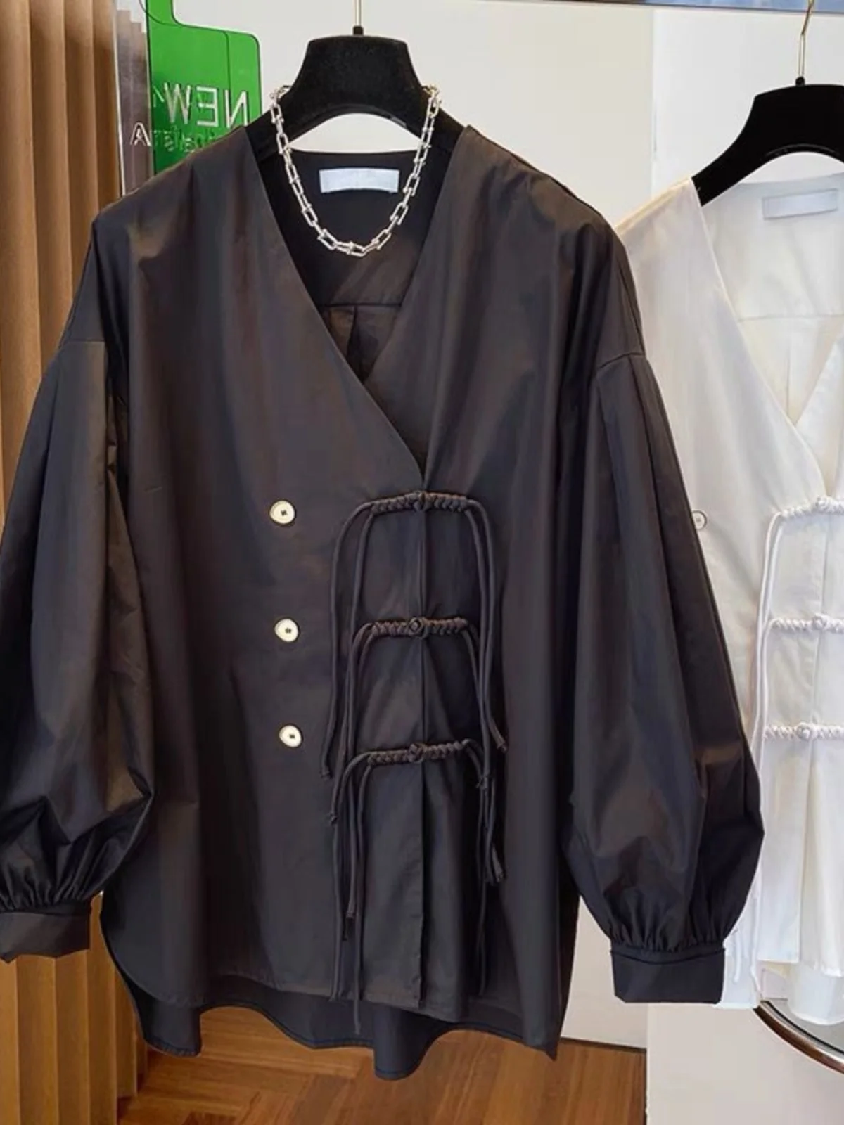 

Мужская свободная рубашка на осень-зиму больших размеров, 300 Pou, с нестандартным национальным дизайном, с бахромой и пуговицами, повседневный топ