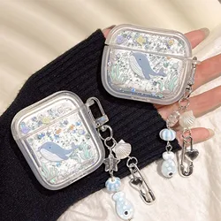 3D glitter dolphin fish cute cartoon shell for apple airpods 1 2 pro 2nd 3 4 wireless bluetooth charging box earphone case