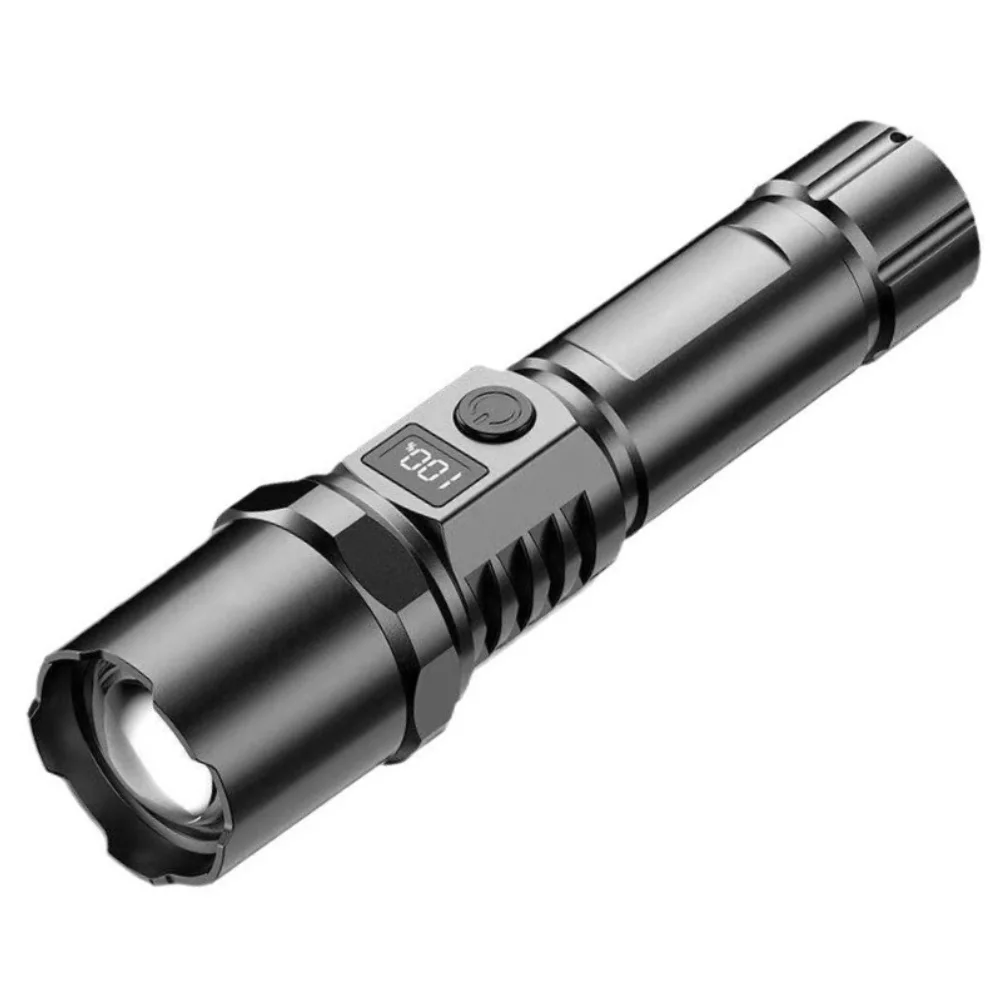 Compact Rechargeable LED Flashlight with ABS Construction and Effective Heat Dissipation for Continuous Operation