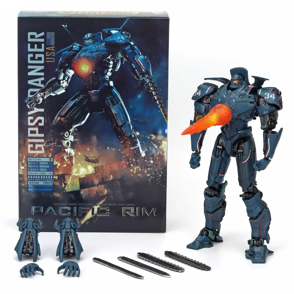 Pacific Rim Deluxe Light Edition Gipsy Danger Action Figure Limited Movable Obsidian Fury Mecha Model Children Birthday Gift