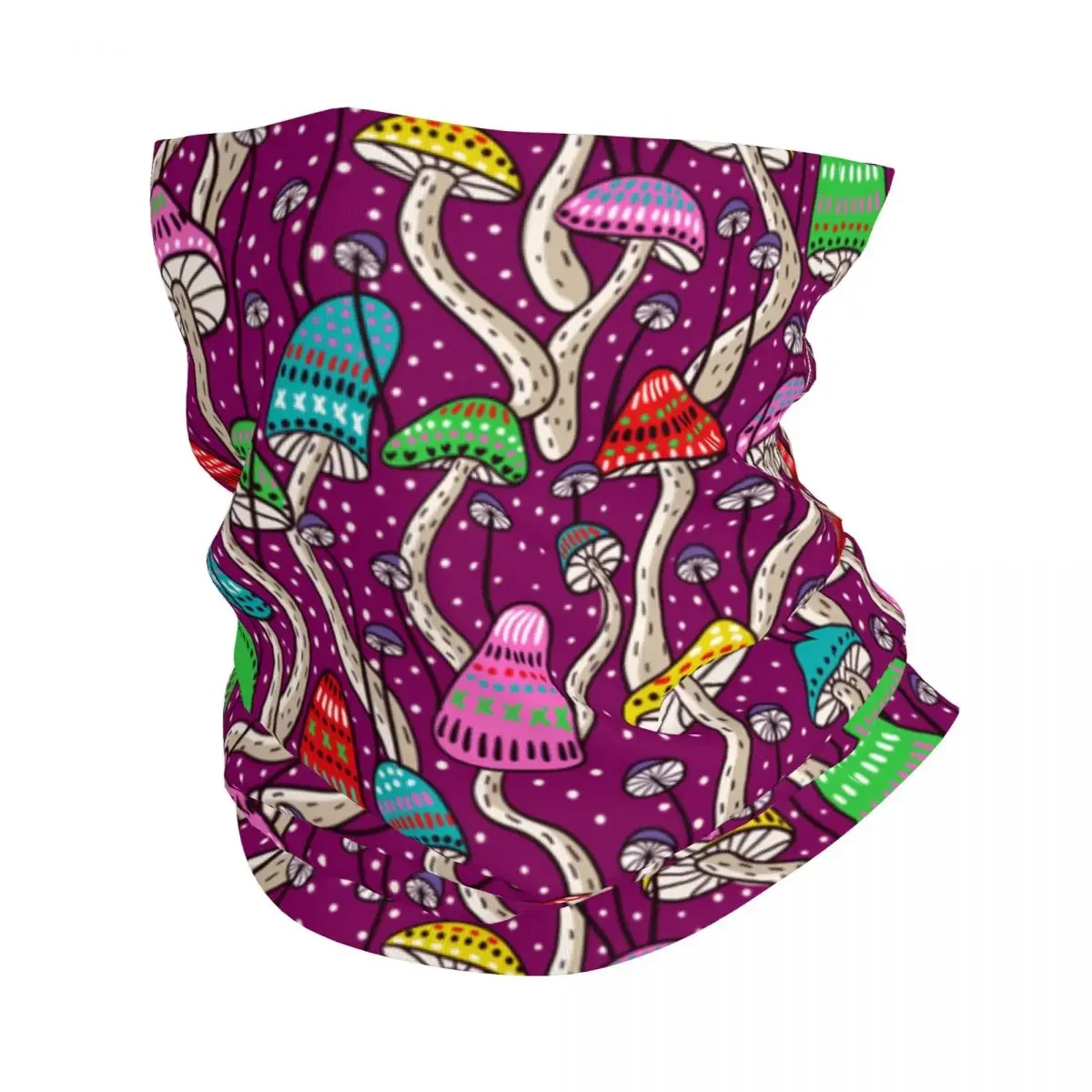 Bandana de cogumelos mágicos psicodélicos para homens e mulheres, polainas de pescoço para caminhadas, corrida, lenço, balaclava, mais quente