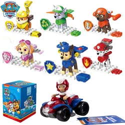 6PCS/SET Genuine Paw Patrol Anime Model Figure 4-6cm Block Chase Skye Marshall Rubble Zuma Rocky Children Toy Birthday gift