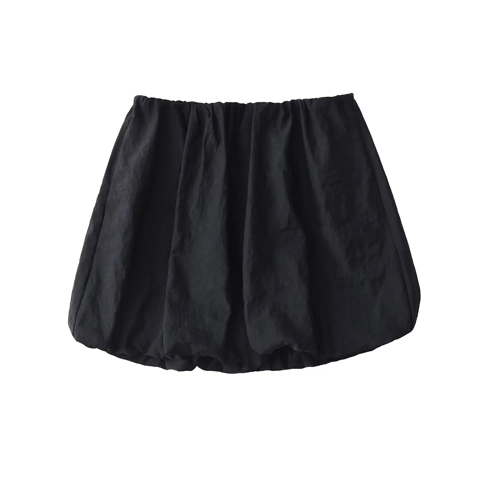  TRAF Satin Office Lady Elegant Female Lantern Mini Skirt Women Fashion High Waist A-line Vintage White Balloon Skirt