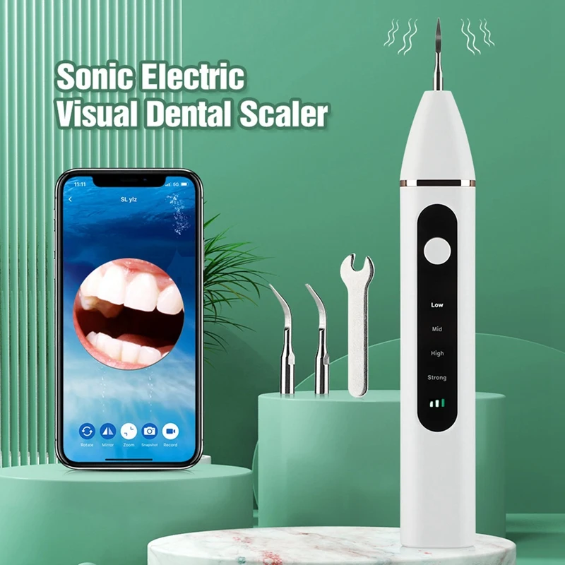 

Scaler Portable Sonic Electric Visual Scaler Tartar Eliminator Stains Cleaner Tooth