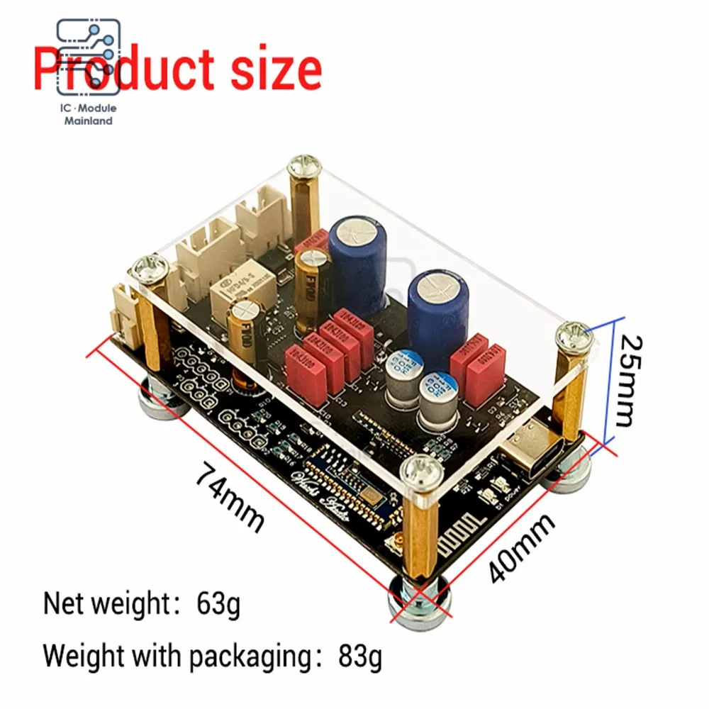 DC8-32V ZK-QCC Qualcomm QCC5125 QCC3034 Bluetooth 5.1 Lossless Decoder Board APTX LDAC Audiophile Onboard Antenna Decoder