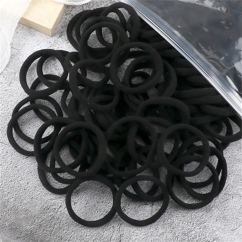 50 teile/satz Verpackung Frauen Mädchen Haar Bands Einfache Feste Farben Elastische Stirnband Haar Seile Krawatten Haar Zubehör Pferdeschwanz Halter