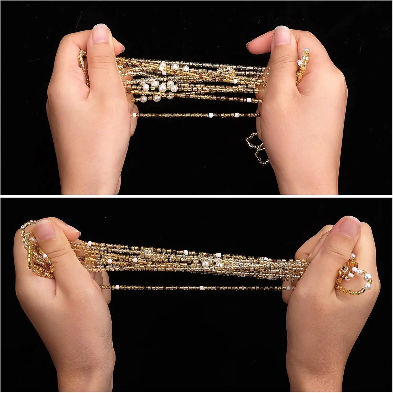 Waist Beads for Women Belly Beads Elastic Chain African Waist Chains Set for Women Body Jewelry Bikini Summer Jewelry Chains - view 5
