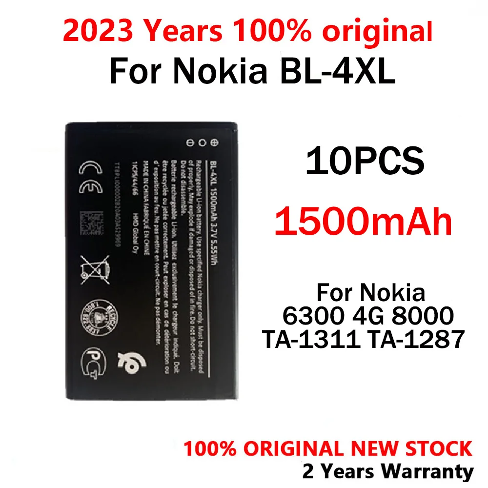 High Quality Battery for Nokia, 1500mAh, BL-4XL, BL4XL, BL 4XL, 6300, 4G 8000, TA-1311, TA-1287, 10Pcs