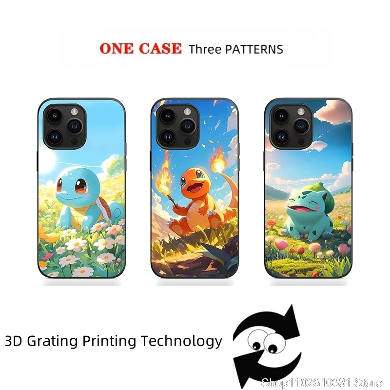cartao-de-grade-3d-pokemons-capa-de-telefone-para-iphone-16-15-14-13-11-12-17-pro-max-plus-mini-16e-squirtle-charmander-bulbasaur-capa