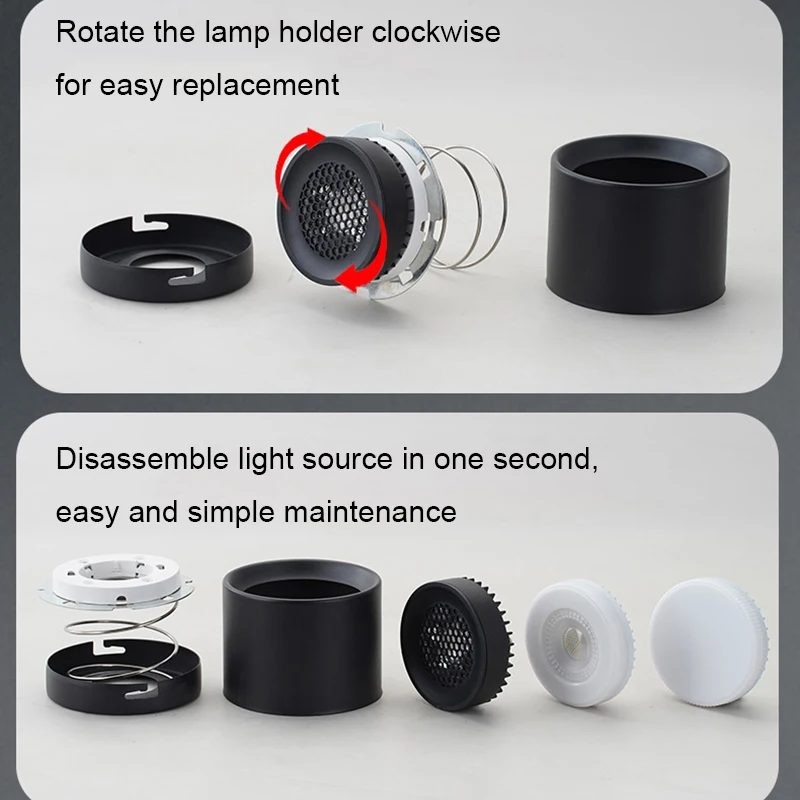 Surface Mount círculo LED Downlight com substituível Gx53 Lâmpada LED 7W LED Spot Light para sala de estar Quarto varanda