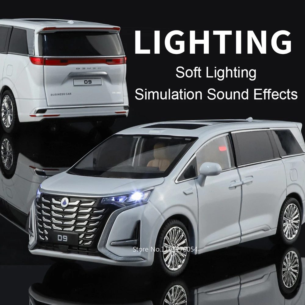 1:24 Denza D9 Alphard MPV Legering Model Diecast Auto Speelgoed met Geluid Licht Trek Deuren Geopend Zakelijk Voertuig Vriendje Gift