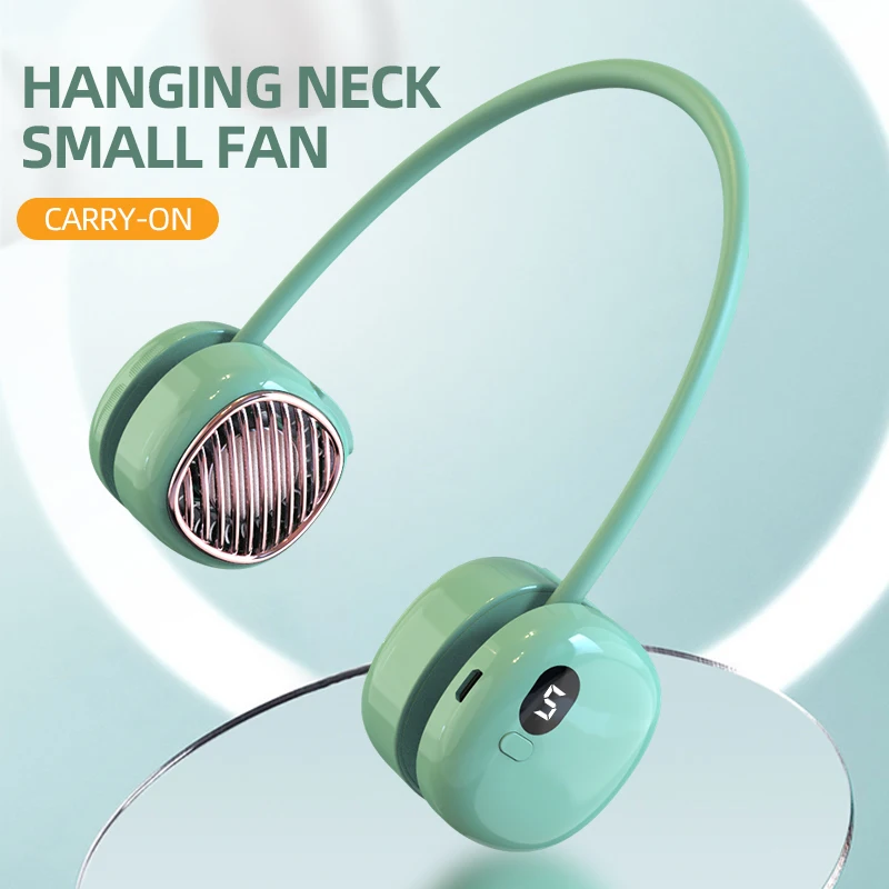 GOONE Hanging Neck Fan 1000 MAh Quiet Small USB Rechargeable Ai Screen Display Portable Mini Ventilateur Venty Fan Portable