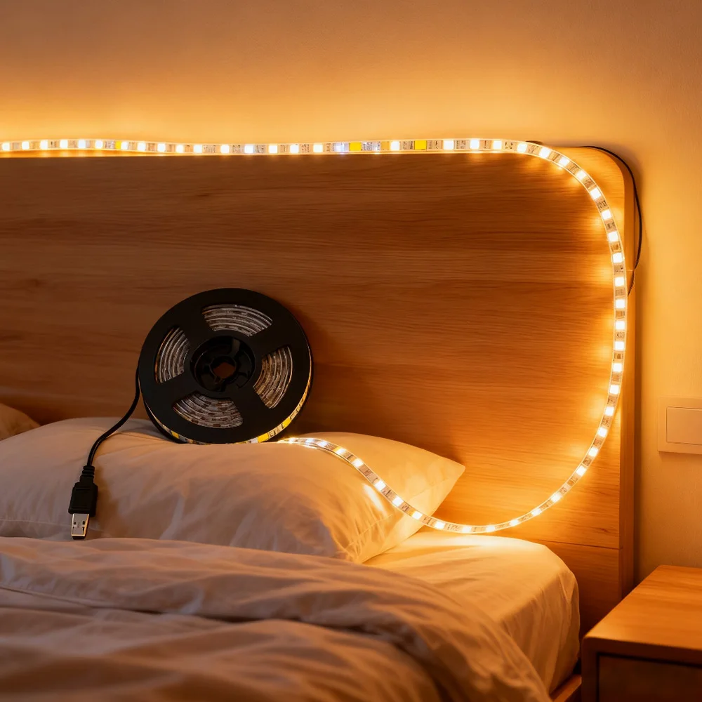 

USB 5V LED Light Strips DC5V SMD2835 white/Warm white TV Background Lighting Flexible Ribbon Tape Waterproof LED decor lamp