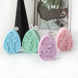 Eggshell Relief Rabbit Candle Silicone Mold Easter Bunny Scented Candle Mold DIY Animal Soap Gift Candle Mold Plaster Home Decor