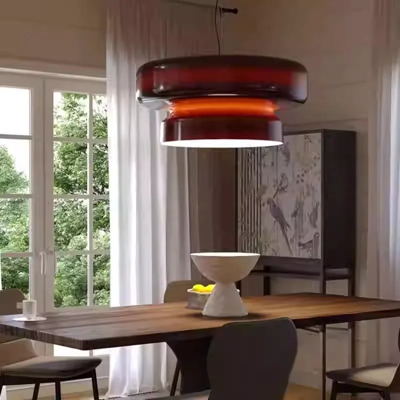 Lámpara colgante de restaurante bohemio Marset español, arte creativo de diseño, lámpara de ambiente de barra de cristal colorida