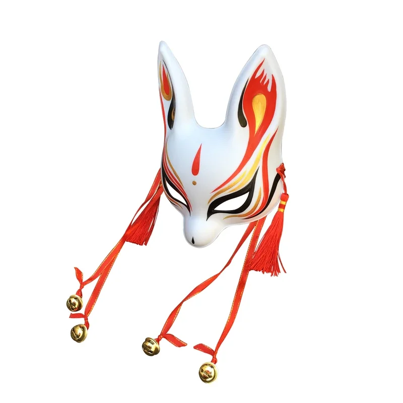 Little Bunny Kitsune Mask for Kids and Slim Adult Face,Christmas Kawaii Rabbit Cosplay Accessory for Traditional Kimono Costume