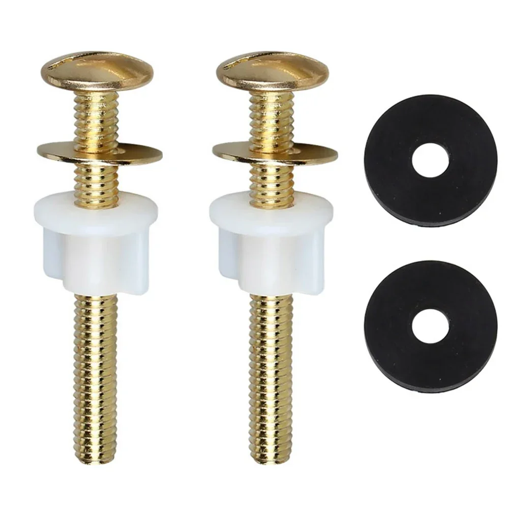 2Pcs Toilet Tank Bolts Screws Top Fix Toilet Seat Screws Nut Kits Bathroom Accessories Replacement Toilet Seat Screws