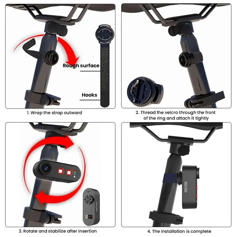 AA67-Bicycle Rear View Camera Taillight W/150 Degree Angle 1080P HD Phone Connection Water-Proof Bike Camera With Tail Light
