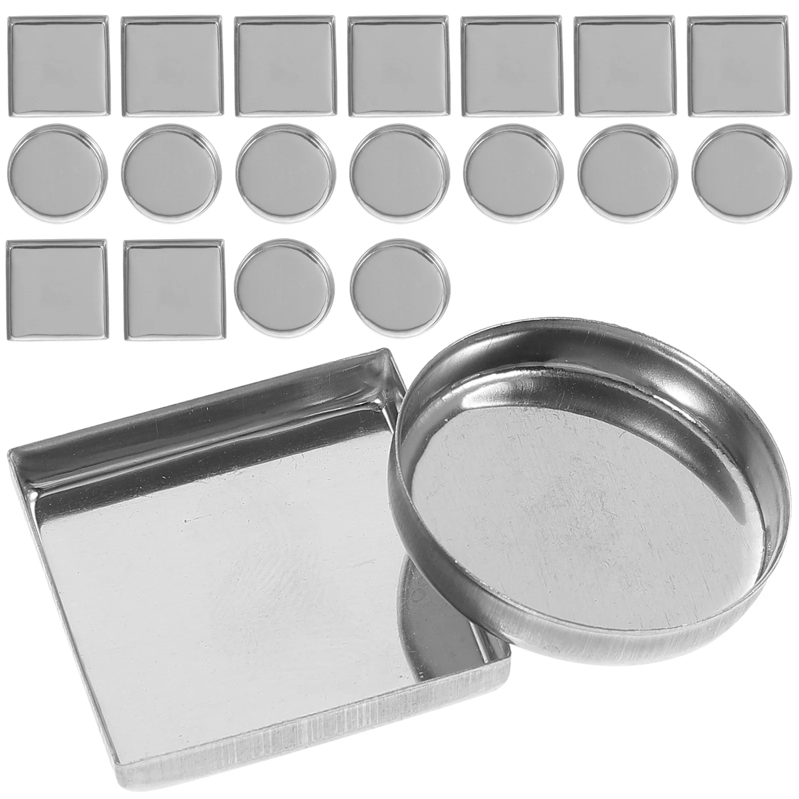 

30 Pcs Aluminum Plate Liquid Blush Eyeshadow DIY Empty Pan Round Metal Palette Blusher Travel for