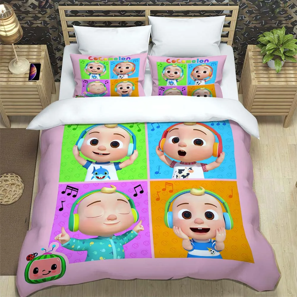 

Cartoon C-ocomelon Bedding Set Cute 3D Printing Home Decoration Boy Girl King Size Bedding Set Quilt Cover Pillowcas