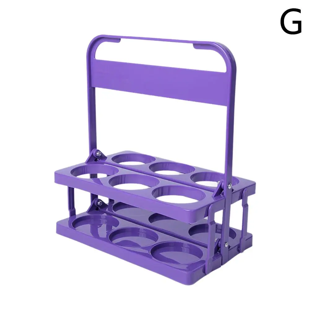 6 Hole Folding Wine Rack Portable Handheld Beer Rack Holder Drink Wine Can Caddy Basket Bar Organizer Bottle D3x8