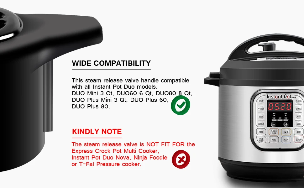 Universelles Dampfventil für Instant Pot 3/5/6/8 Quart Schnellkochtöpfe, Elektrisches Schnellkochtopf-Druckventil Zubehör – Detail 4
