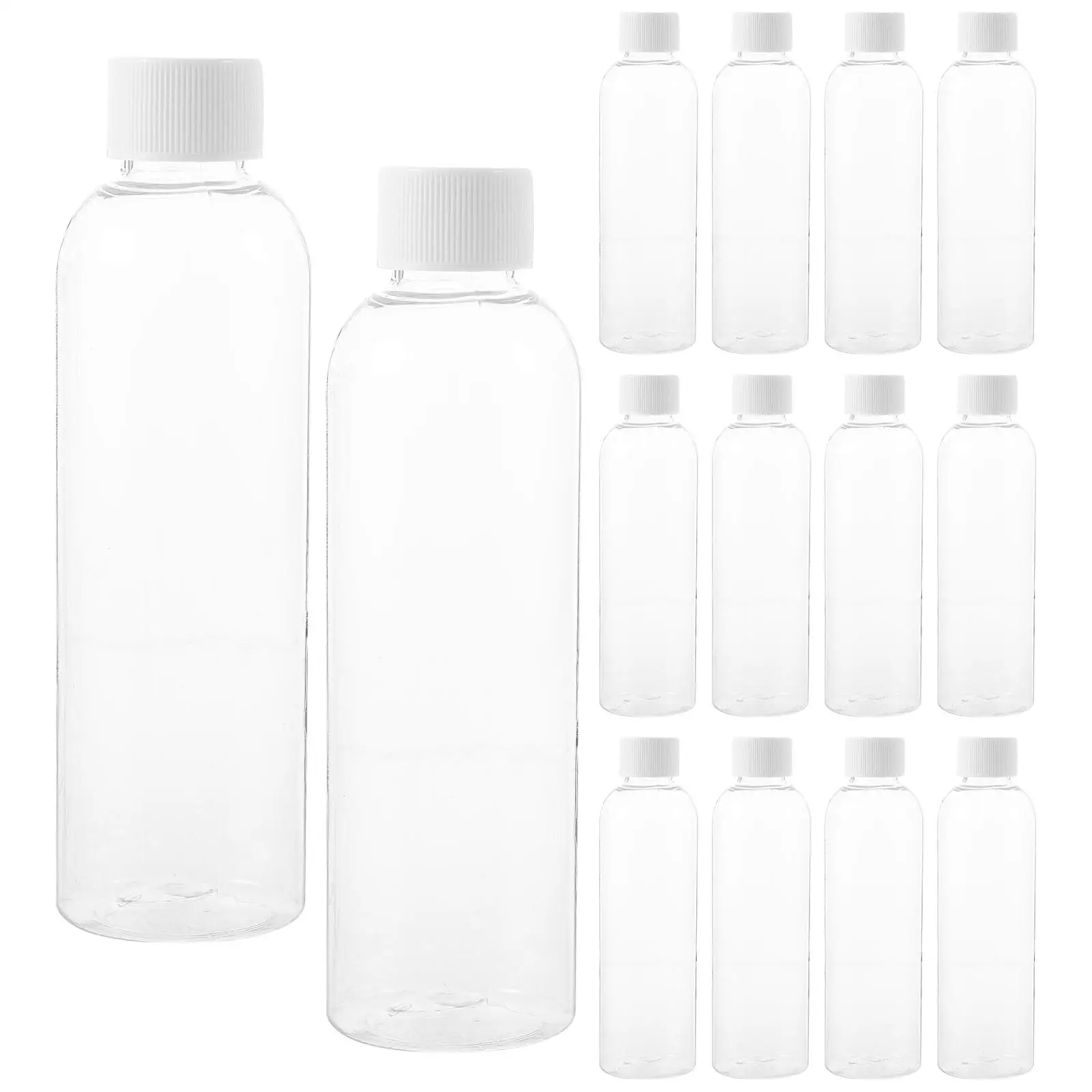 

20 Pcs 200ml Plastic Bottles Reusable Transparent Containers for Juice Drink Storage Safe Durable Flat Bottom Design Sealed Leak
