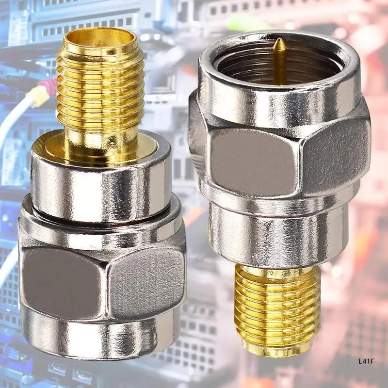 F Male to SMA Female Plug F to SMA Gold Plated Brass Straight Coaxial RF