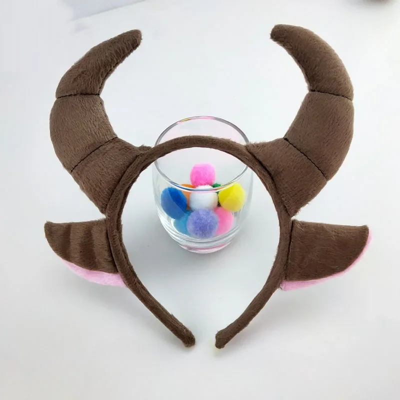 Adults Kids Plush Cartoon  Boy  Animal Goat Sheep Ears Headband Bow Tie Tail   Gift   Birthday Party Cosplay Costume Halloween