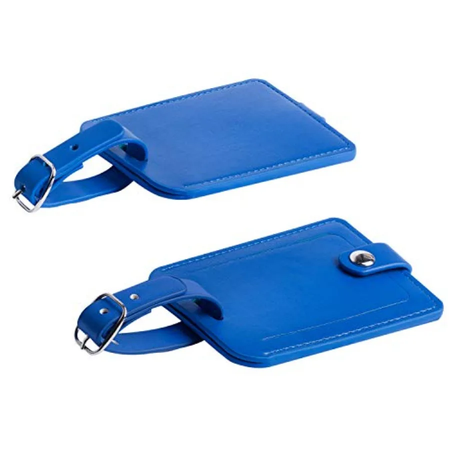 

Luggage Bag Tags Leather Travel ID Labels Suitcase Name Tags with Snap
