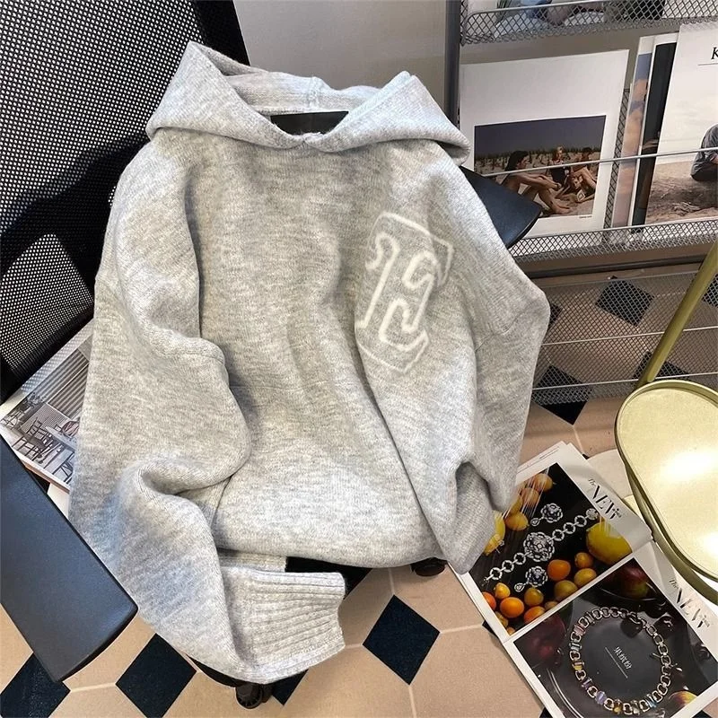 

Женская толстовка больших размеров 300 Pou: Утепленный вязаный свитер-кардиган для осени и зимы, повседневный, модный, для работы и отдыха, большие размеры