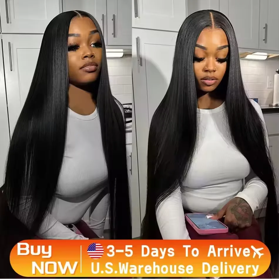 

180% Density Straight HD Transparent 13x6 Lace Frontal Wig Brazilian 30 40 Inch 13x4 Lace Front Human Hair Wigs For Black Women