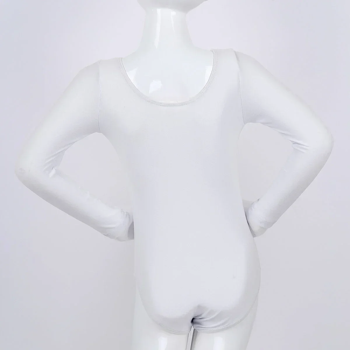 Justaucorps de Ballet pour filles enfants justaucorps de gymnastique à manches longues couleur unie une pièce body athlétique Performance vêtements de danse