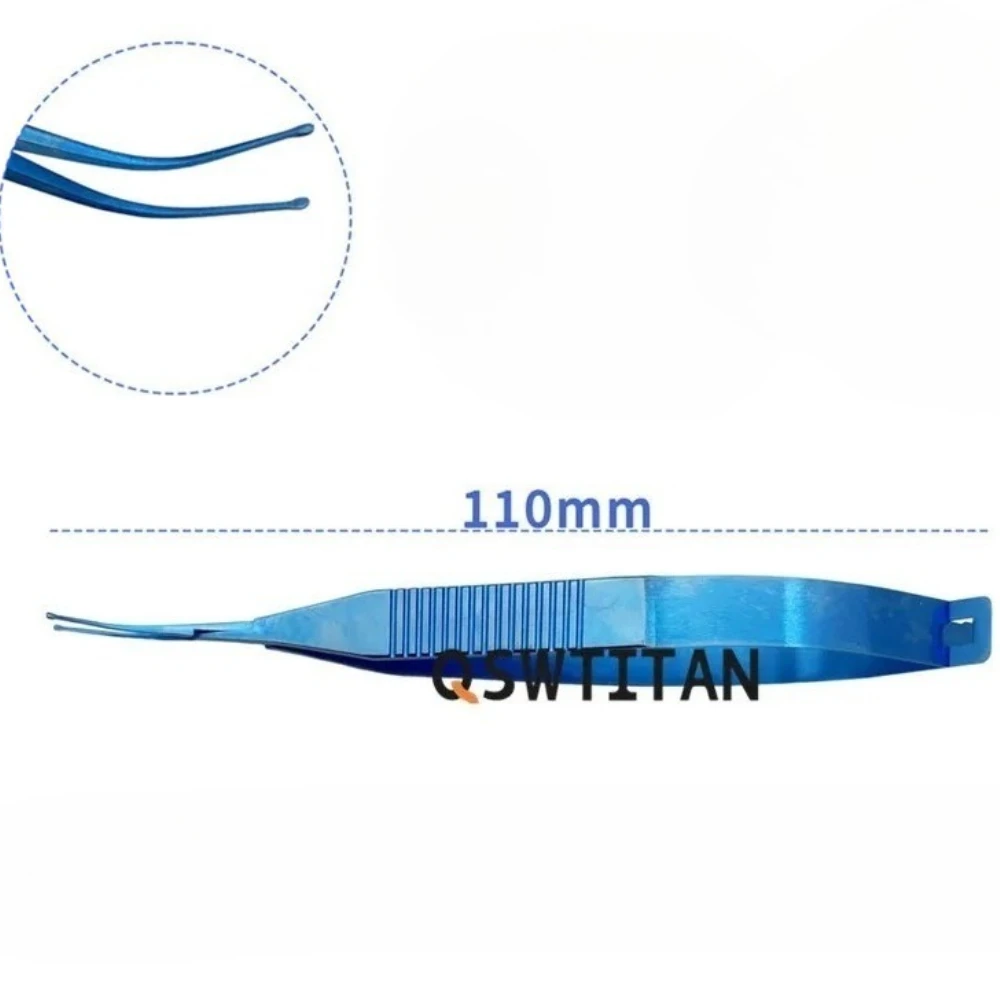 แหนบจับเลนส์ 1 ชิ้น ด้ามแบน ปลายแหลมแบบปากเป็ด แหนบพับได้ ฆ่าเชื้อได้ด้วยหม้อนึ่งความดัน สำหรับเครื่องมือจักษุวิทยาขนาดเล็ก