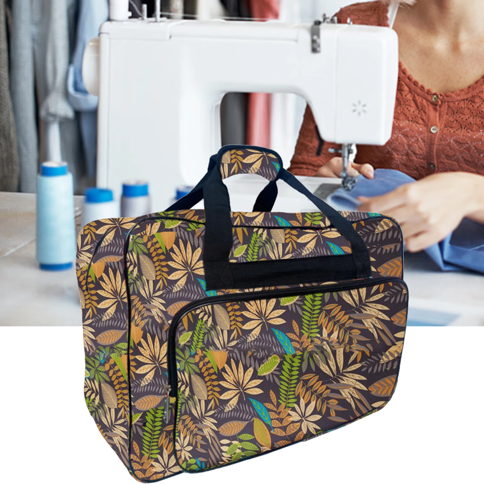 Sewing Machine Bag Pouch Pockets Carrying Case Large Capacity Nylon Universal Travel Tote Bag for Sewing Machine Accessories