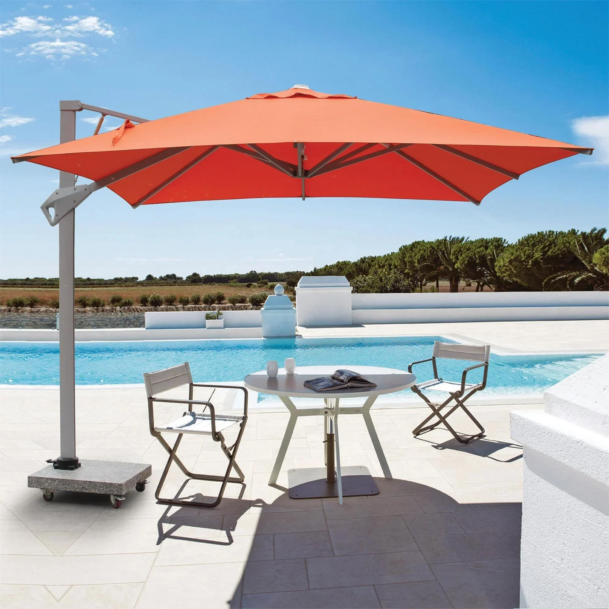 

large umbrellas parasol outdoor garden patio swimming pool beach sun parasol umbrella and base