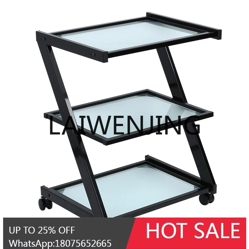 

RWJ Storage Car Hand Push Three-Layer FRP Tool Car Storage Rack Small Microdermabrasion Machine Trolley