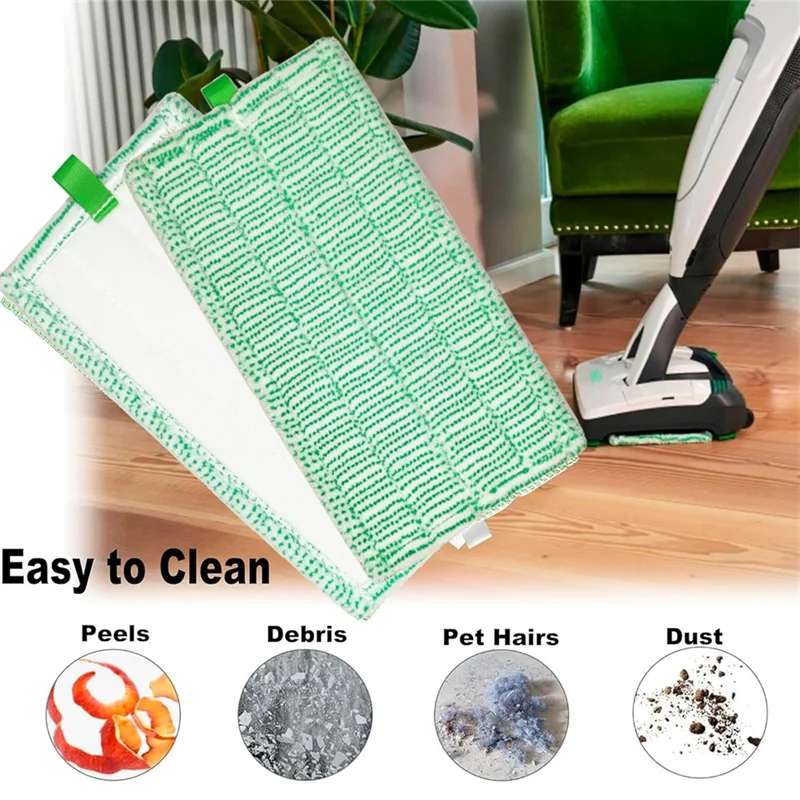 

6 шт. подушечки для швабры для пылесоса Vorwerk Kobold SP600, запасные части, моющиеся тряпки для паровой швабры B-A74P