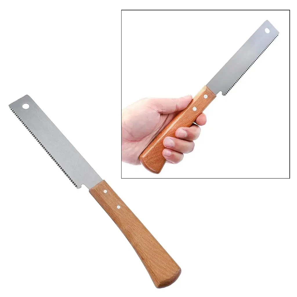 12'' Hand Saws Carbon Steel 2 Sided Saw Fine Beech Handle for Woodworking